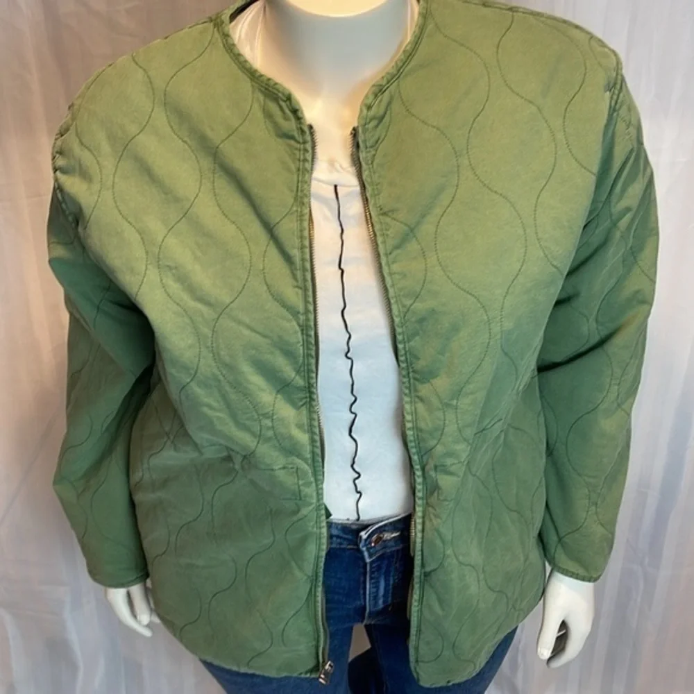 UNIVERSAL THREAD Soft Corduroy Zip Up Green Jacket‎ XXL Patch Pocket